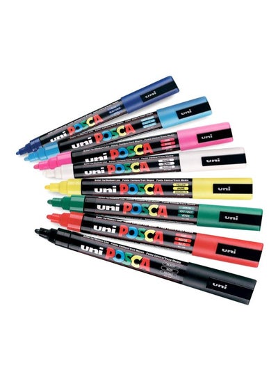 اشتري طقم أقلام ماركر بسن كروية مقاس 1.8-2.5 مم مكون من 8 قطع متعدد الألوان في السعودية