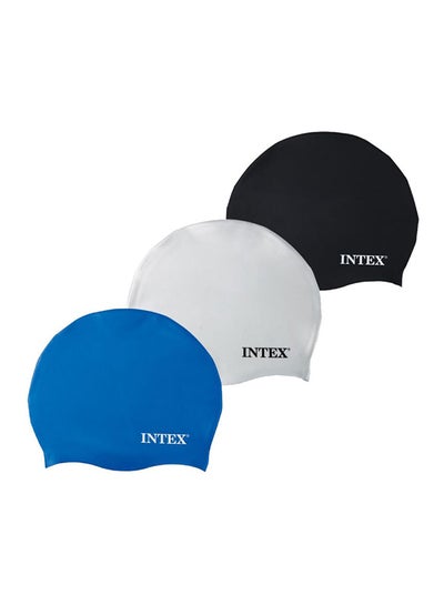 Buy 3-Piece Swimming Cap Set 13.3x1.6x15.9cm in Saudi Arabia