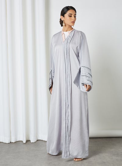 Buy Pleat Detailed Abaya Grey in Egypt