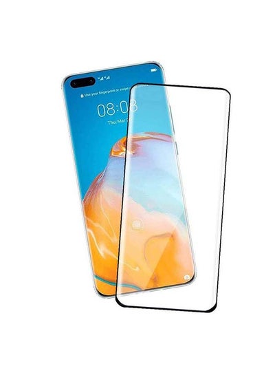 Buy Tempered Glass Screen Protector With 9H hardness For Huawei P40 Black in Saudi Arabia