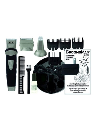 Buy Groomsman Cordless Beard Trimmer Kit Black/Silver/White in Saudi Arabia