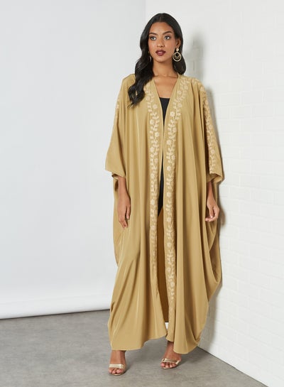 Buy Embroidered Cotton Abaya Beige in Egypt