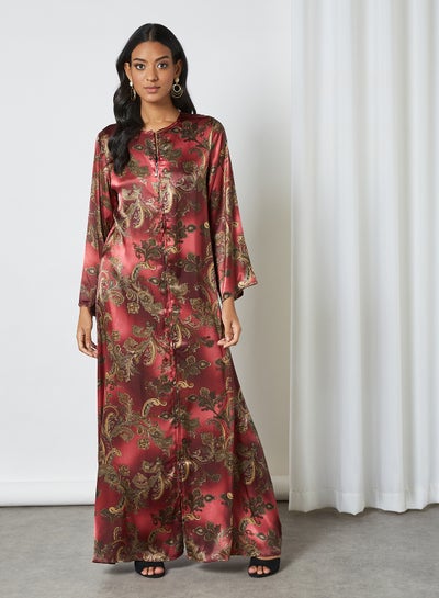 Buy Zip-Up Abaya Dress Bordeaux in Egypt