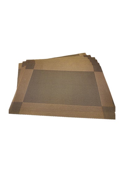 Buy 6-Piece Dinner Table Mat Brown/Beige in UAE