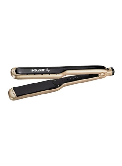 Buy Wet And Dry Hair Straightener With Ceramic Coating Plate, Blue Digital LED Display And Lock Function, Wet And Dry And Temperature Control Functions, Upto 230 Degree C Temperature With Fast Heat-Up Gold/Black 400grams in UAE