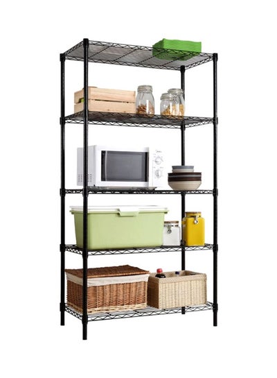 Buy 5 Multi-Layer Pot Shelf Black 55x30x16cm in Saudi Arabia