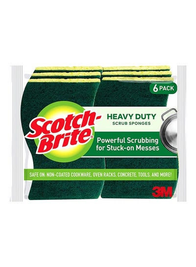 اشتري 6-Piece Heavy Duty Scotch Brite Green 0.111x0.132x0.053meter في الامارات