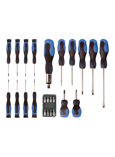 Buy 24 Piece Chrome Vanadium Ratchet Screwdriver Set, FHT-C-0042 Black/Blue in UAE