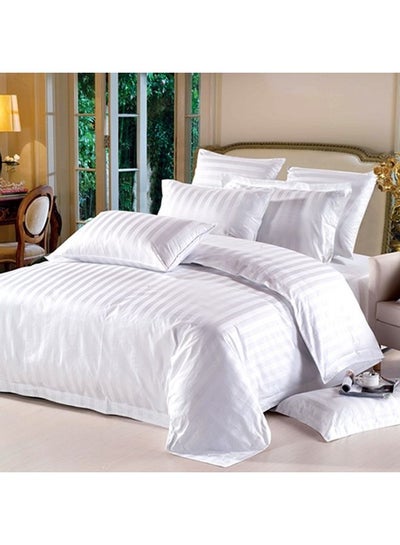 Buy 4-Piece Duvet Cover Cotton White Single in UAE