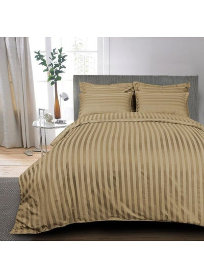 Buy 4-Piece Duvet Cover Cotton Brown in UAE