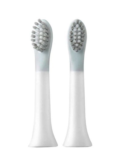 Buy 2-Piece Electric Toothbrush Head Set White in Saudi Arabia