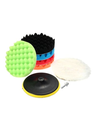 Buy 7-Piece Sponge And Woolen Waxing Pads With M14 Drill Adapter in Saudi Arabia