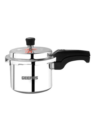 Buy Aluminum Induction Base Pressure Cooker | Lightweight & Durable Cooker with Lid | Cool Handle & Safety Valves | Saves Energy and Heavy Duty Construction| 5 Years Warranty Silver/Black 3Liters in UAE