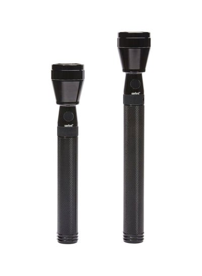 Buy 2-Piece Rechargeable LED Search Light Set Black/White in UAE