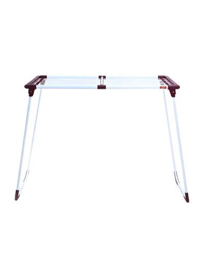 Buy Stainless Steel Heavy Duty Foldable Cloth Rack White/Red 152x9x9cm in UAE