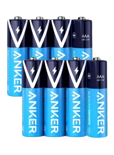 Buy Pack Of 8 AAA Alkaline Batteries Blue/White in UAE
