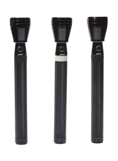 Buy 3-Piece Rechargeable LED Search Light Combo Black in UAE