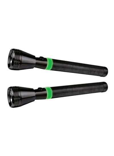 Buy 2 Pcs Rechargeable LED Torch  CorrosionWaterShock Resistant  Rechargeable Battery with Continuous Working of 4 Hours  Unbreakable Glass with Machined Aircraft Aluminum Body 19cm SLT-1011 Black 19cm in UAE