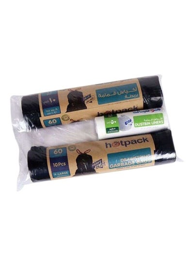 اشتري 2-Piece Garbage Bag Set Black 90x110 centimeter في الامارات