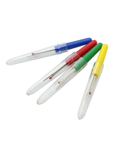 Buy 4-Piece Plastic Handle Seam Ripper Stitch Unpicker Thread Cutter Sewing Tool with Cap Multicolour in UAE