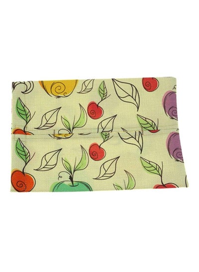 Buy Printed Design Tissue Storage Box Beige/Red/Green 25x17.5cm in Saudi Arabia