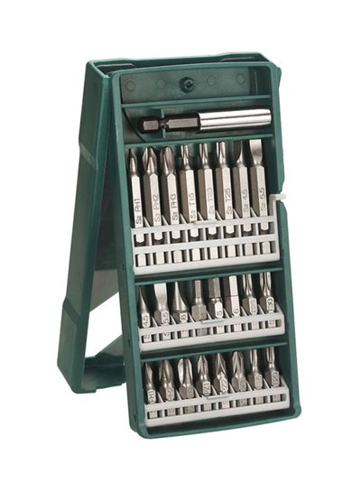 Buy 25-Piece Screwdriver Bit Set Green/Silver 155x80x20mm in Saudi Arabia