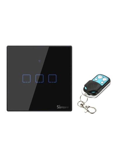 Buy Wi-Fi Smart Wall Switch With Remote Control Black/Silver 10.2x10.2x4.6cm in Saudi Arabia