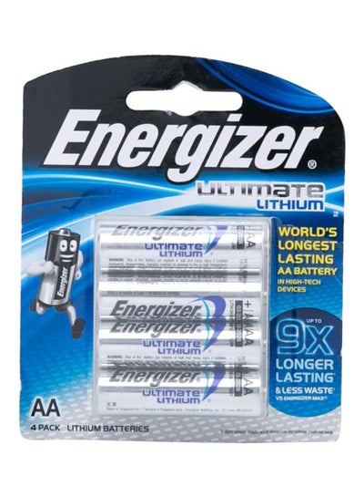 Buy 4-Piece Ultimate AA Battery Silver/Blue in UAE