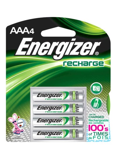 Buy 4-Piece Rechargable AAA Battery Silver in Saudi Arabia