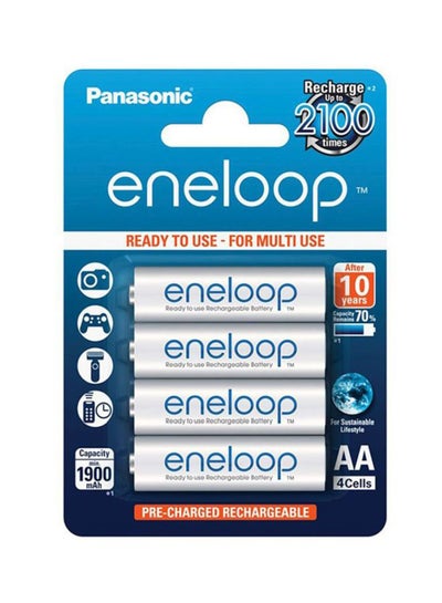 اشتري 4-Piece Eneloop Nickel Metal Hydride Aa Batteries White في السعودية