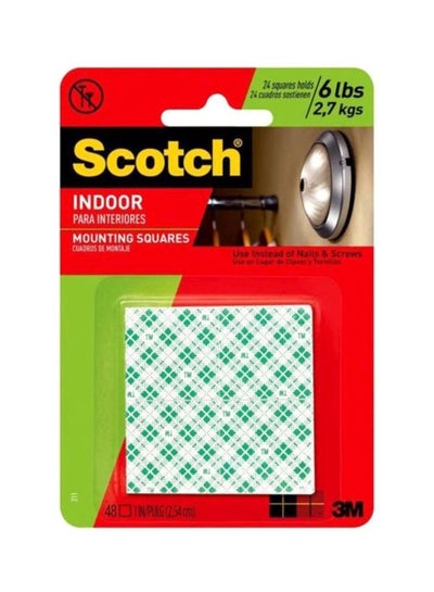 Buy Pack Of 16 Scotch Indoor Mounting Square Tapes White/Green 2.54cm in UAE