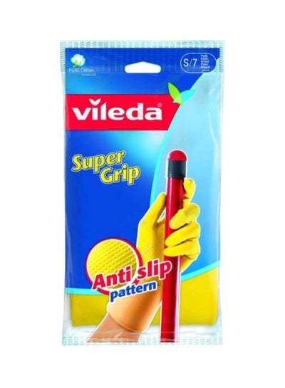 Buy SuperGrip Anti Slip Pattern Glove Yellow S in Saudi Arabia