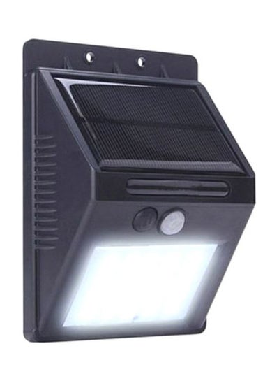 Buy LED Solar Power Pir Motion Sensor Wall Light Black in Saudi Arabia