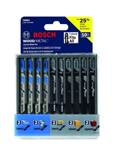 Buy 10-Piece Jigsaw Blade Grey/Black/Blue in UAE