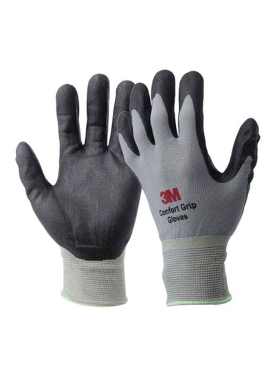 Buy Pair Of Comfort Grip Working Gloves Grey/Black in Saudi Arabia