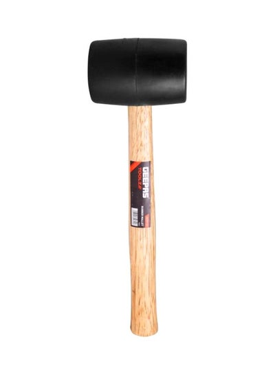 Buy Rubber Mallet Wooden Handle 16 Oz Rubber head - Hardwood Shaft Rubber Mallet Double-Face Hammer with Soft/Hard Tips | Ideal for woodworking, cabinet and furniture making, auto body and metal fabrication Brown/Black 71x8.8x7.9cm in UAE