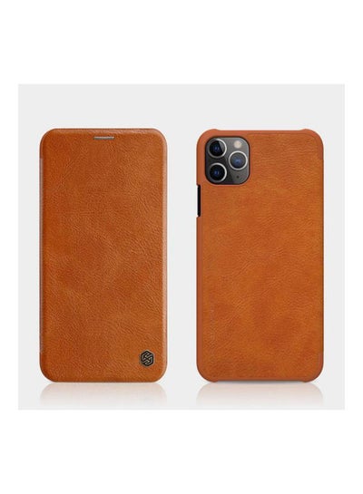 Buy Qin Flip Leather Case For Apple iPhone 11 Pro Max brown in Saudi Arabia