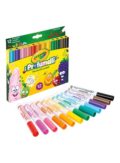 Buy 12-Piece Silly Scents Scented Washable Markers Multicolour in Egypt