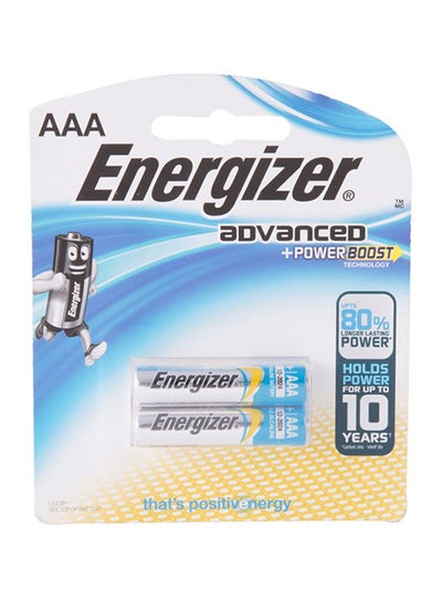 Buy 2-Piece Advanced AAA Alkaline Battery Set Silver/Blue in UAE