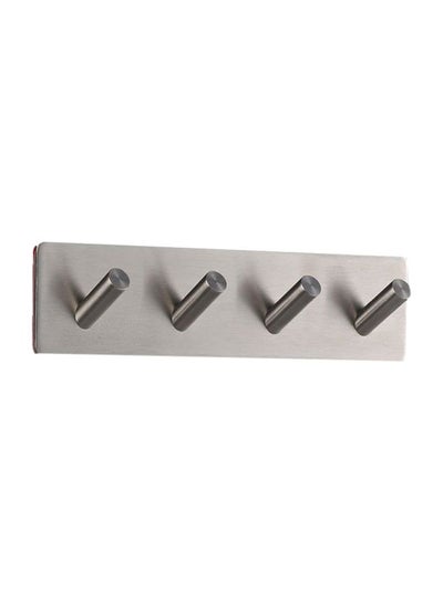 Buy Stainless Steel Adhensive Hooks Silver 18x4.5x2.9cm in UAE