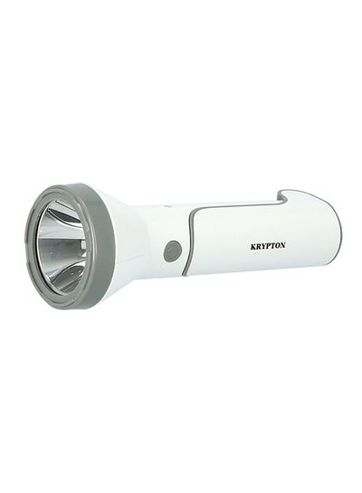 Buy Rechargeable High Lumen LED Flashlight White/Grey in Saudi Arabia