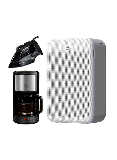 Buy Smart Air Purifier 5-Layer Filters With 2800W Steam Iron And Coffee Maker EVAP-43W/EVIR-5MB/EVKA-CO10MB White in UAE