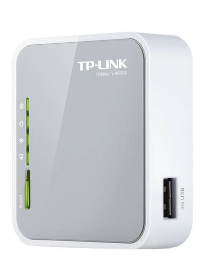 اشتري موزّع شبكة لاسلكي محمول من تي بي لينك طراز TL-MR3020 3G/3.75G بسرعة 75 ميجابت في الثانية رمادي / أبيض في مصر