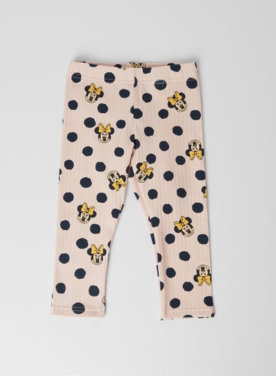 Buy Kids Polka Dot Print Leggings Peach Whip in UAE