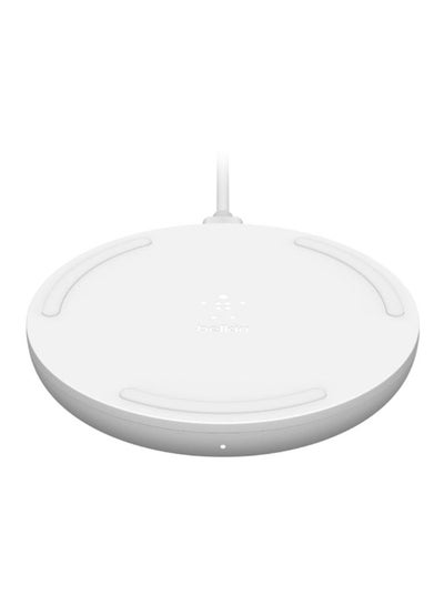 Buy Boost Charge Wireless Charging Pad 10W (Qi-Certified Fast Wireless Charger For iPhone,Samsung,Google,More) White in Saudi Arabia
