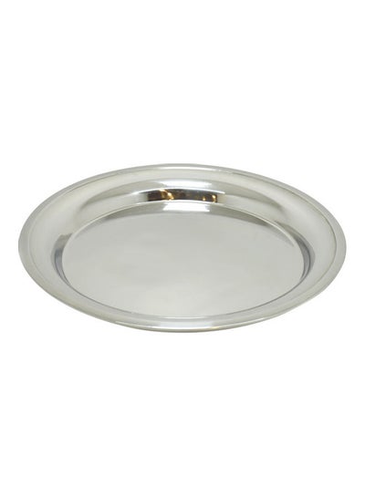 Buy Sturdy Round Tray Silver 40cm in Saudi Arabia