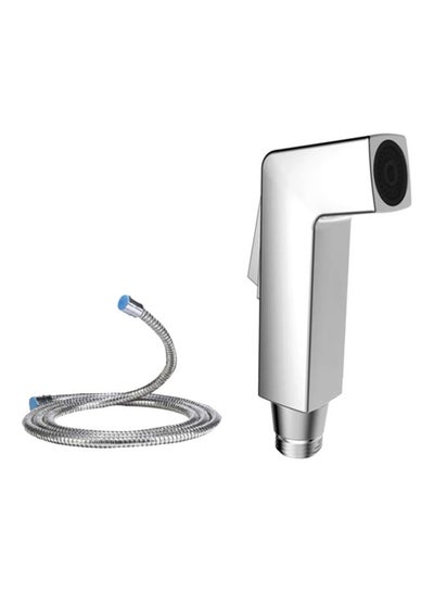 Buy Shattaf Set| Soft Spray, Non-Stop Water Jet With Easy Push Mechanism, Switch Tested Up to 30000 Times| High-Quality ABS Material And High Grade Chrome, 1/2" Standard Connector| For Bathroom Use Silver 15cm in UAE