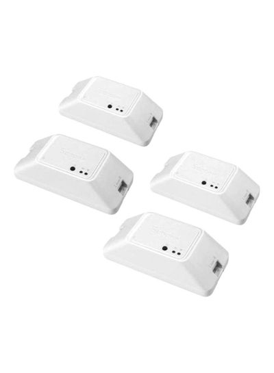 Buy 4-Piece Wi-Fi Smart Switch Set White 9.1x4.3x2.5cm in Saudi Arabia