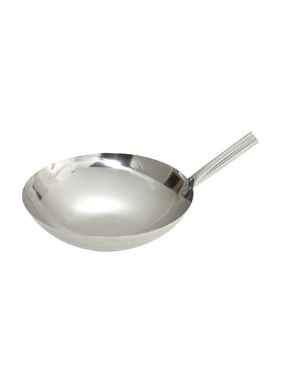 Buy Stainless Steel Chinese Wok Silver 32cm in Saudi Arabia