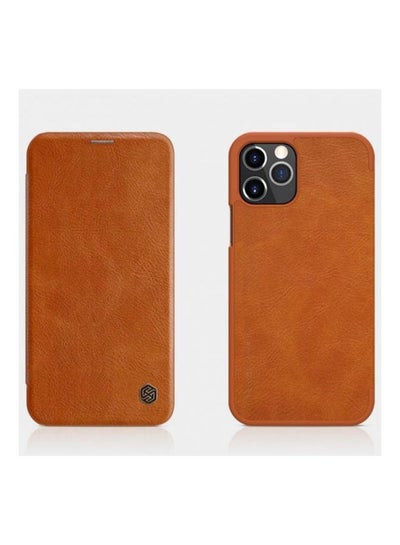 Buy Filp Qin Leather Case For Apple iPhone 12 Pro Max Brown in Egypt